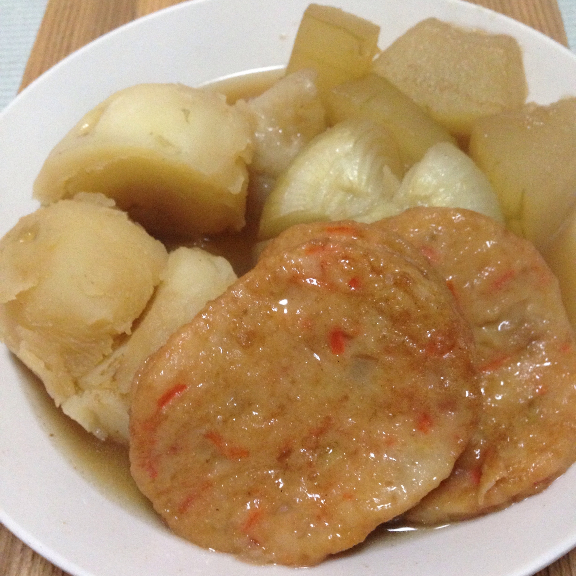 さつま揚げとじゃが芋と冬瓜の煮物♪