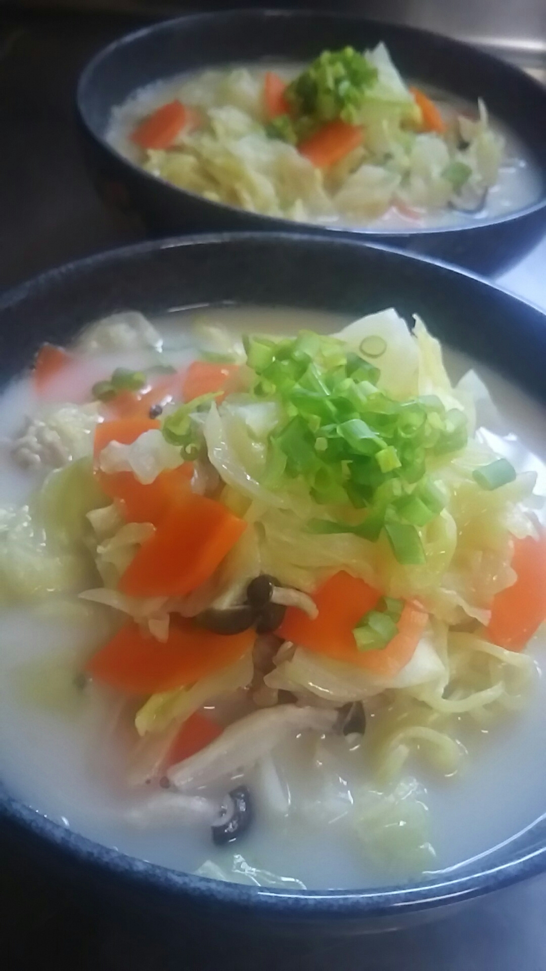 鍋つゆで野菜たっぷりラーメン