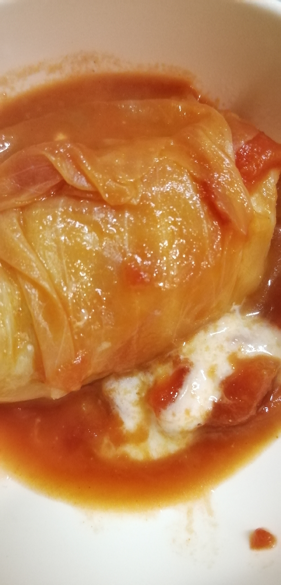 トマト缶で作るロールキャベツとモッツァレラチーズ