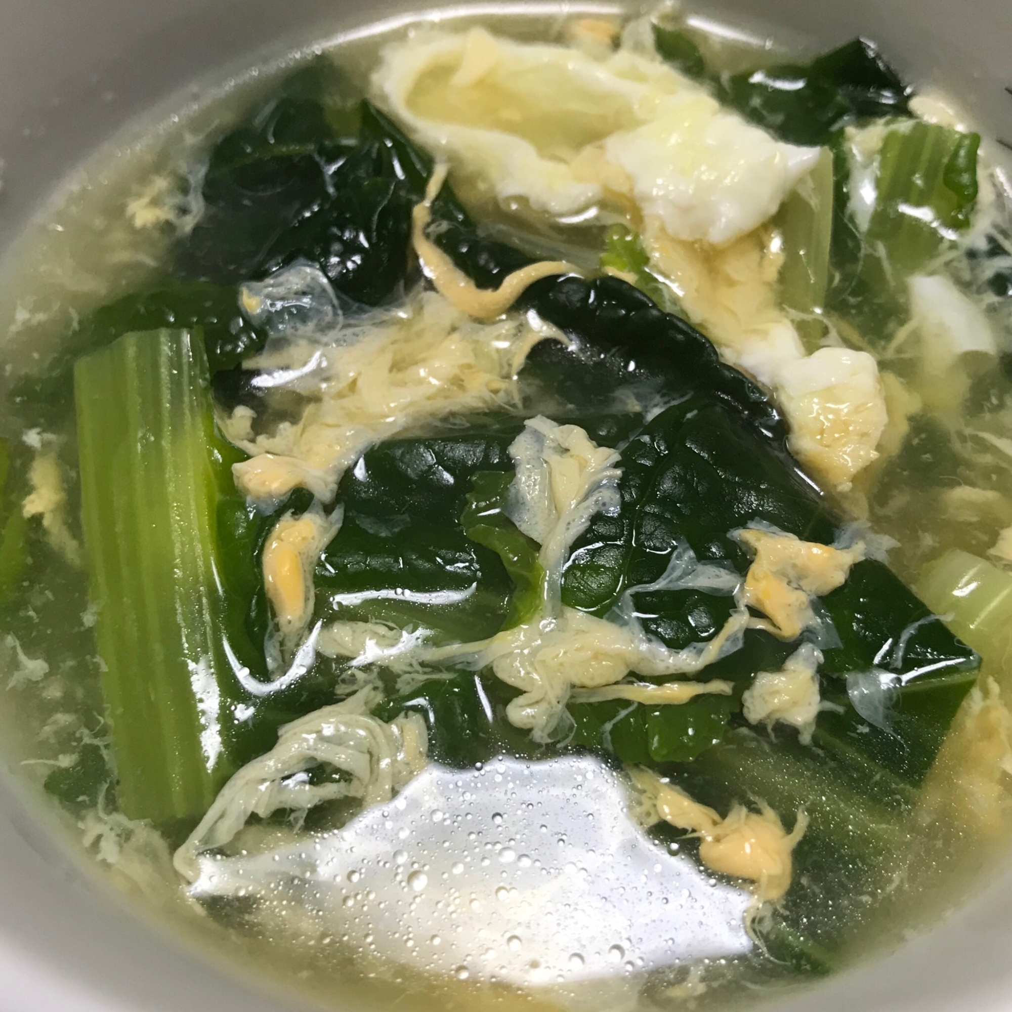 ビタミン菜と卵の中華スープ