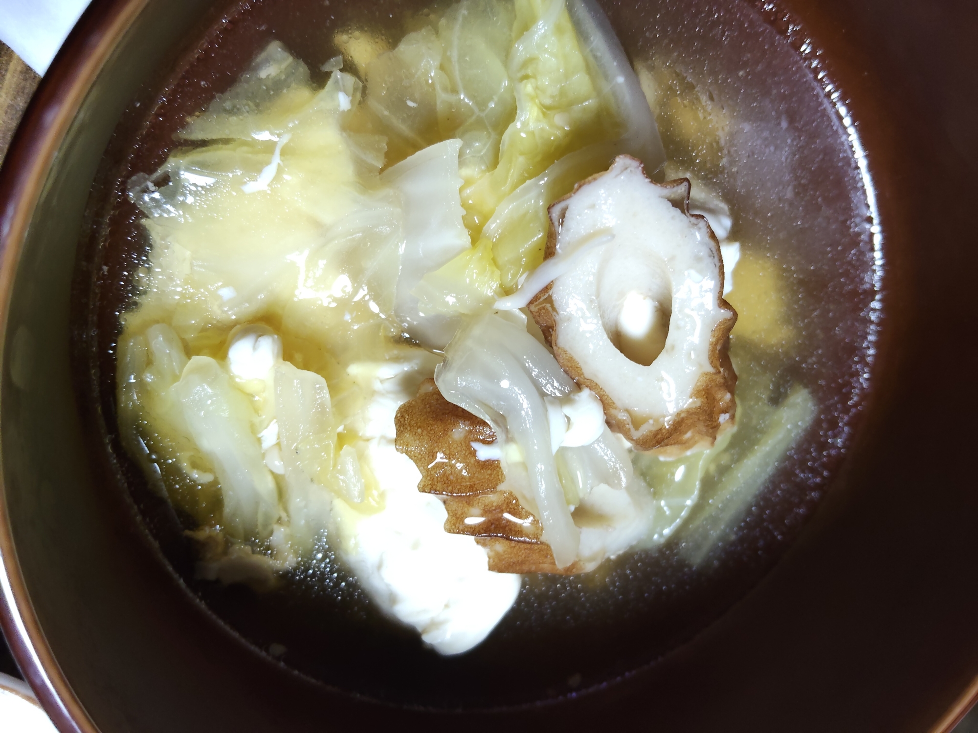 ちくわと白菜と豆腐のスープ