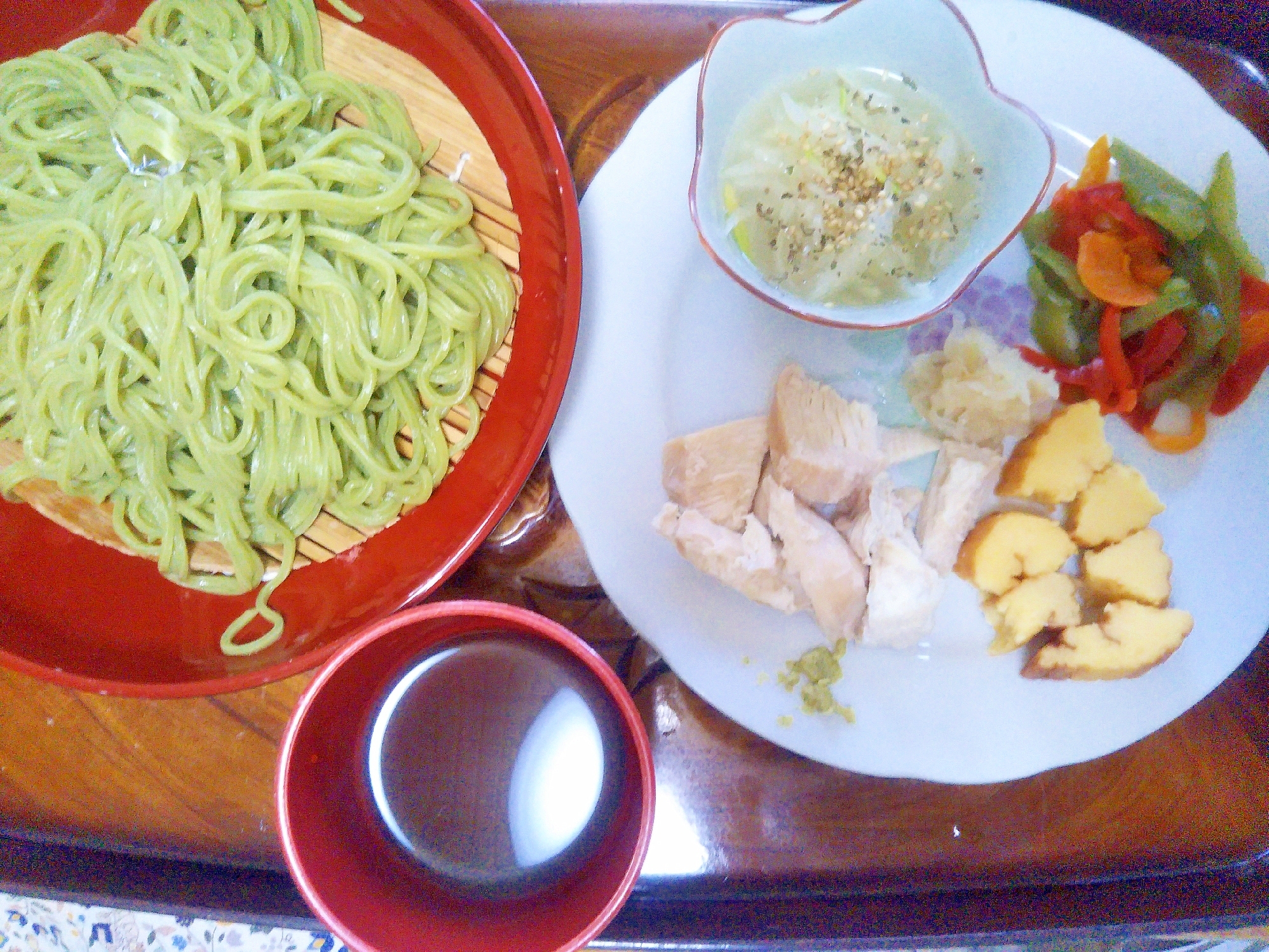 生茶蕎麦とチキン スープ玉ねぎのランチセット レシピ 作り方 By あけぼのマジック 楽天レシピ