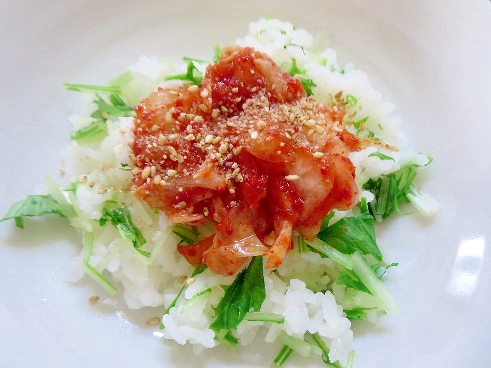 水菜ご飯のキムチ和え