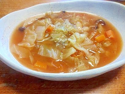 ミネストローネ　冷凍ミニトマトを使って