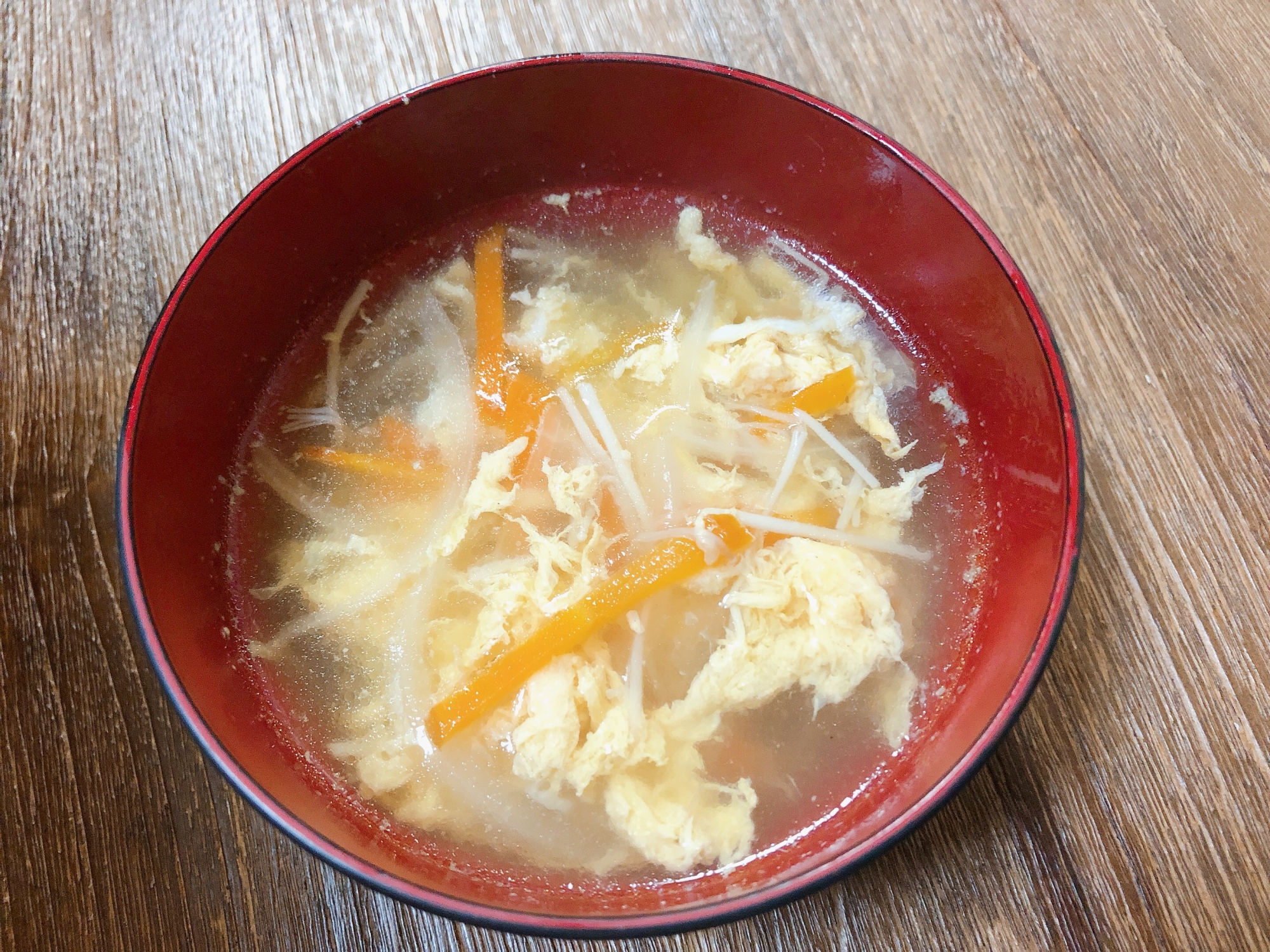 にんじんと玉ねぎの卵スープ