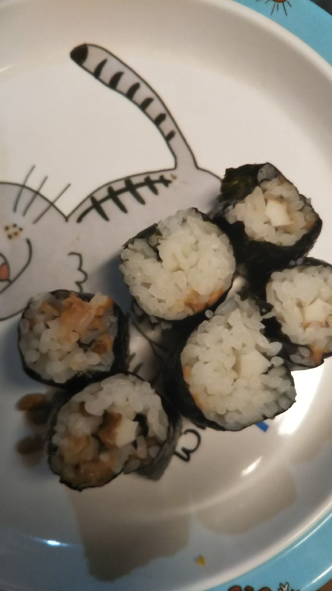 幼児食！納豆ちくわ海苔巻き