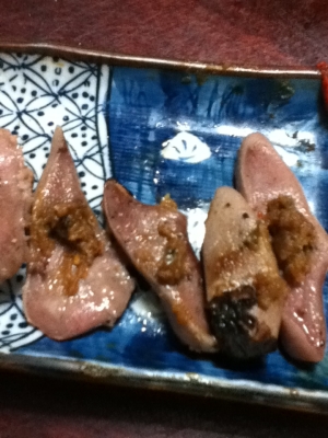 タンの唐辛子味噌焼き