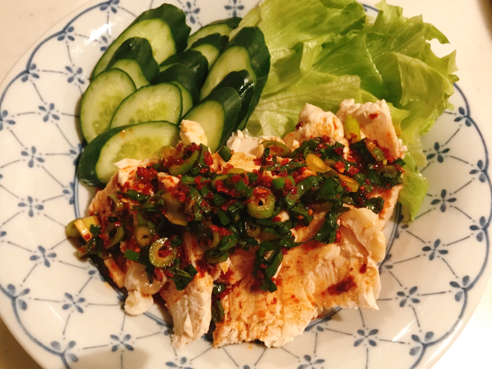茹で鶏のネギソース掛け♪