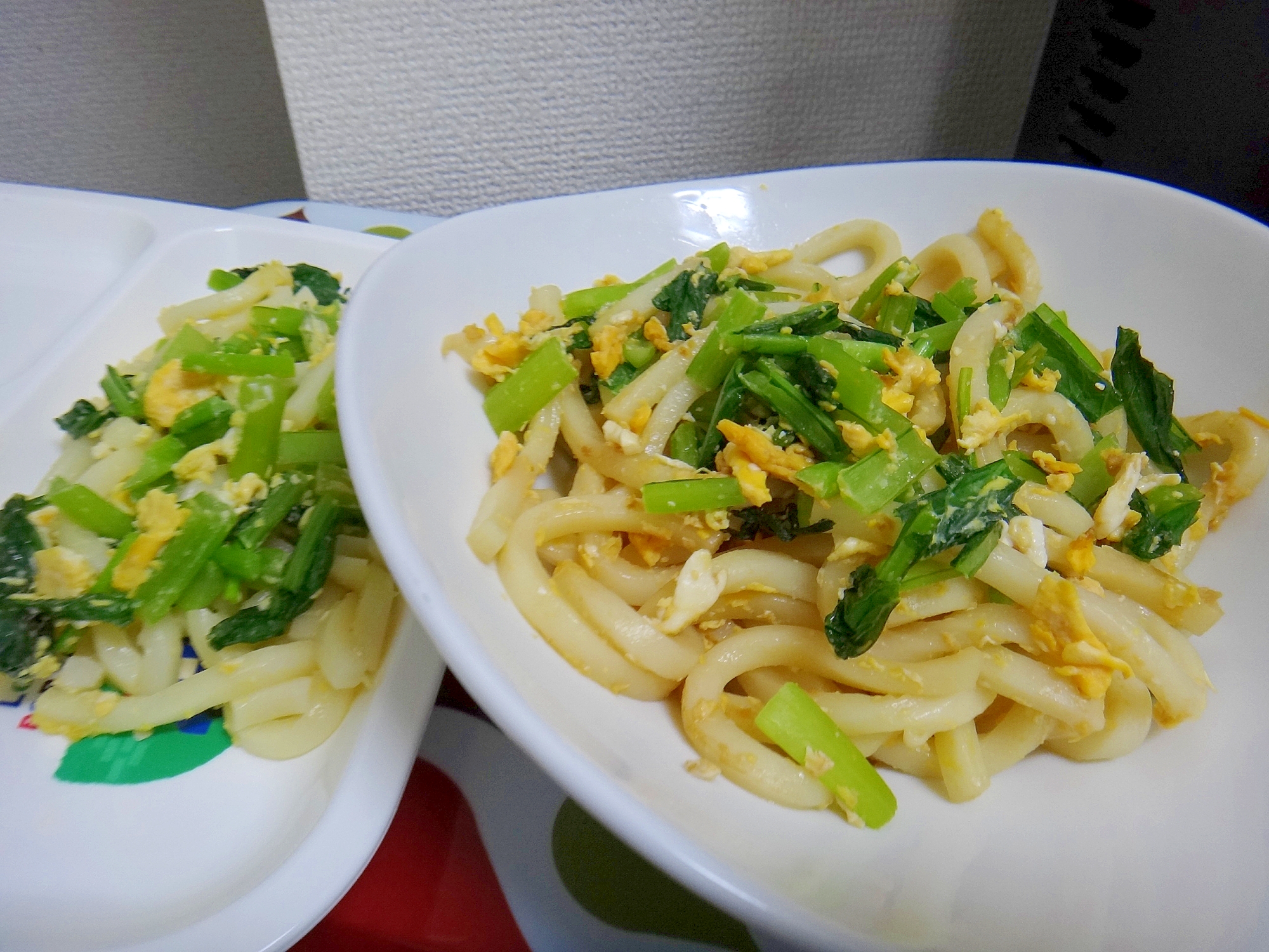 離乳食＊取り分けメニュー＊小松菜＆卵入り焼きうどん