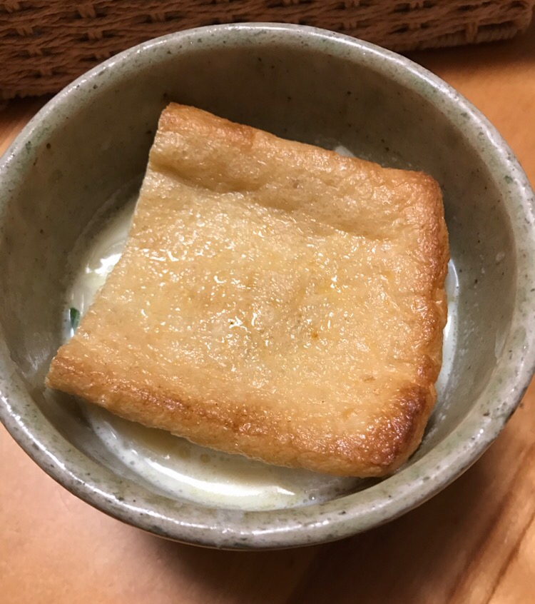 焼き油揚げのせ豆乳うどん