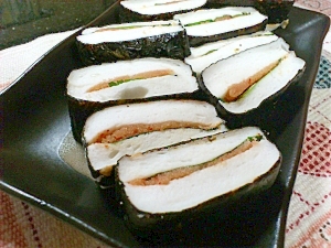 おつまみやあと1品に♪簡単!はんぺんで明太しそ巻☆