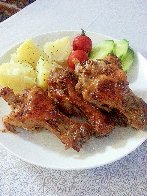 簡単 ハニーマスタードチキン レシピ 作り方 By こんぎぃ 楽天レシピ