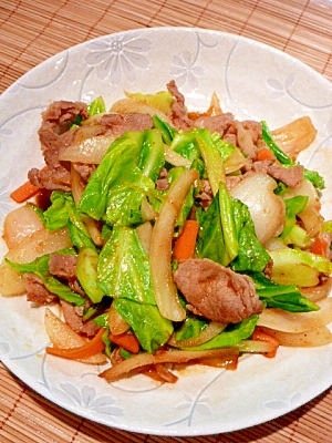 韓国風★生姜焼きのタレで「肉野菜炒め」
