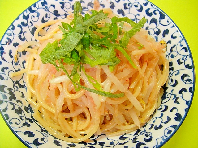 もやし入り明太子パスタ