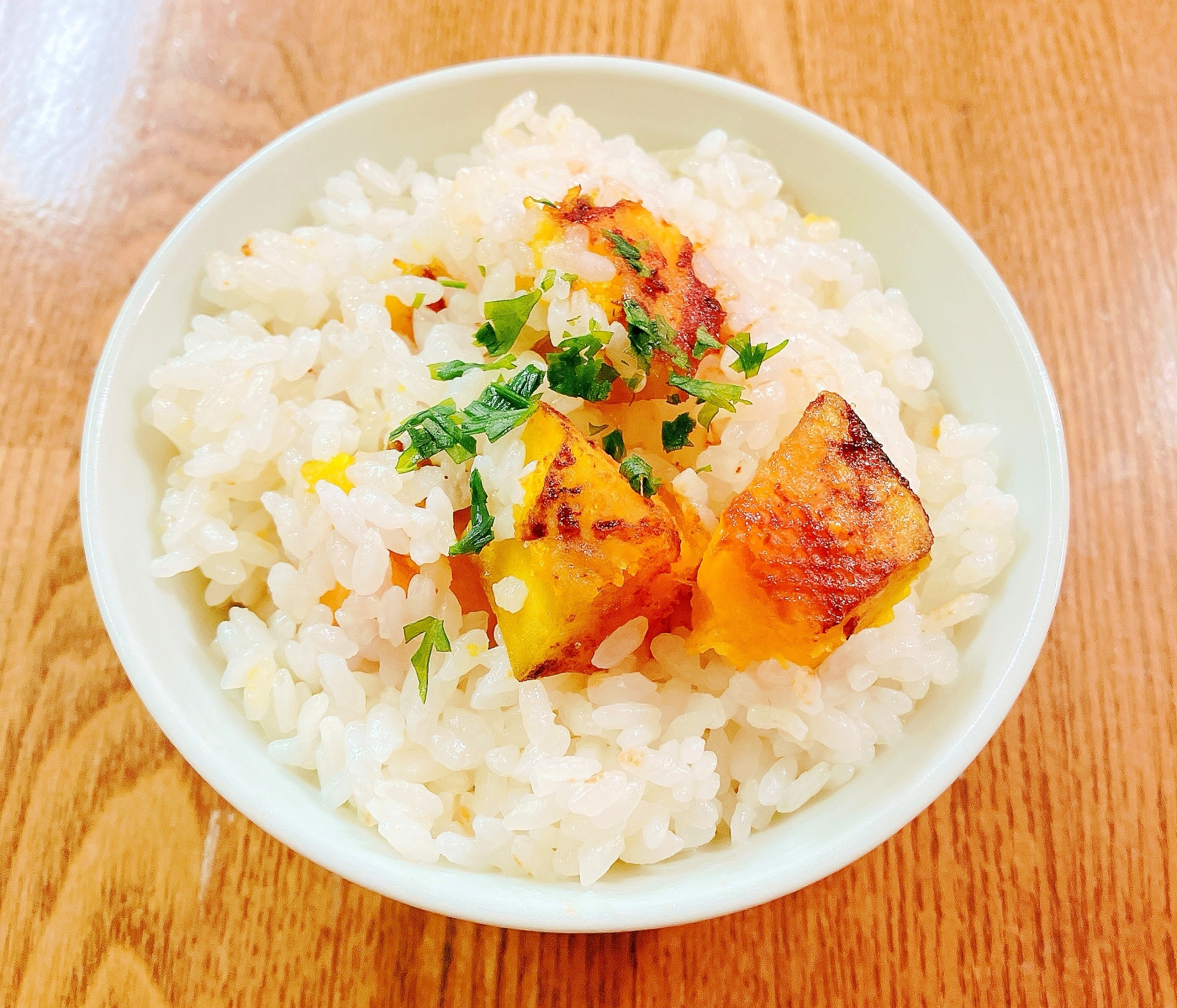 かぼちゃバター醤油混ぜご飯