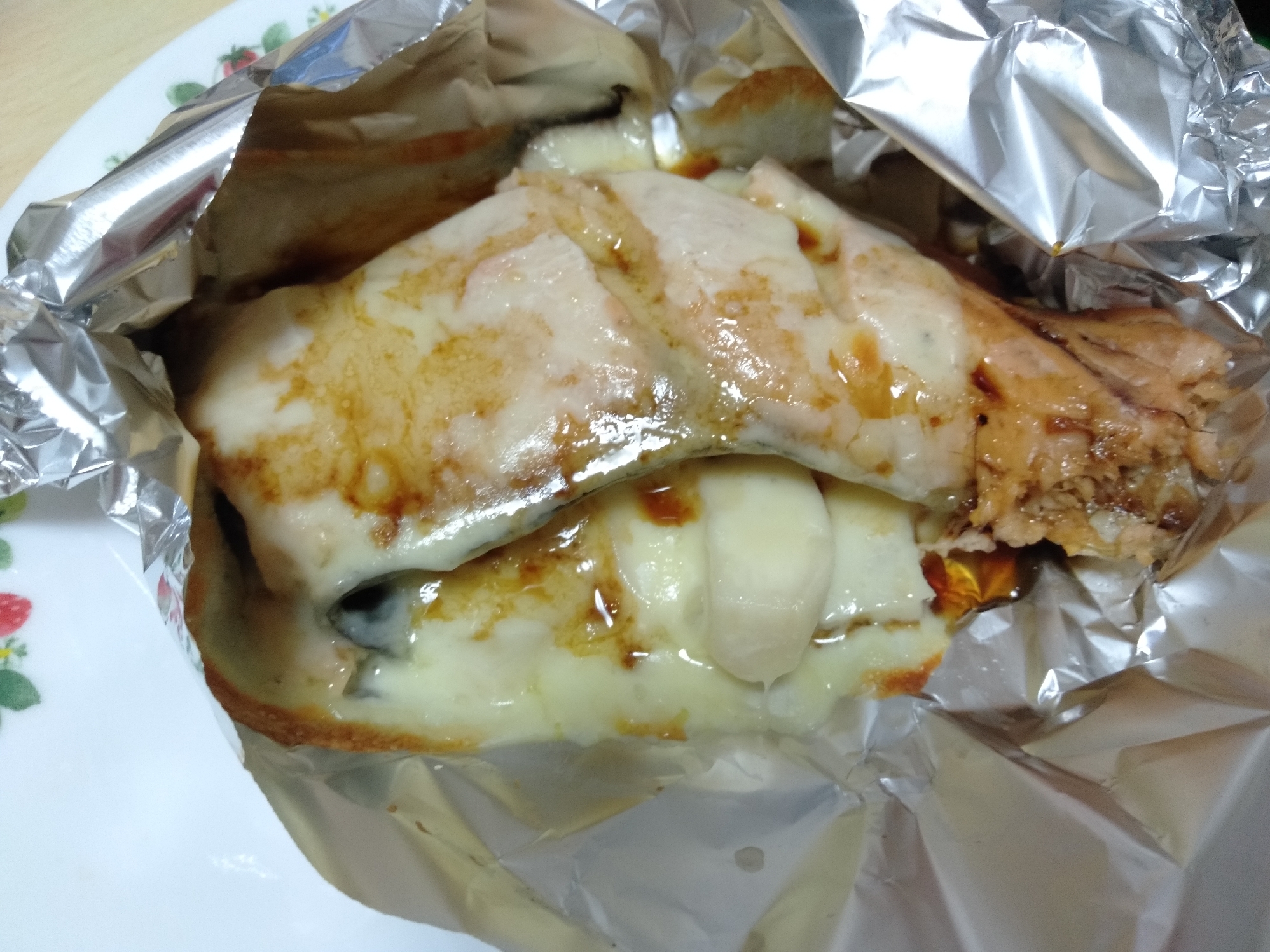 エリンギチーズの鮭のアルミホイル焼き