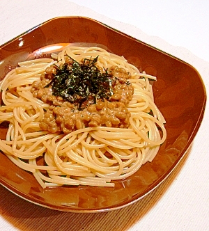 簡単♪納豆パスタ★バター醤油味