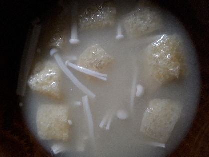 白菜エノキ油揚げのお味噌汁