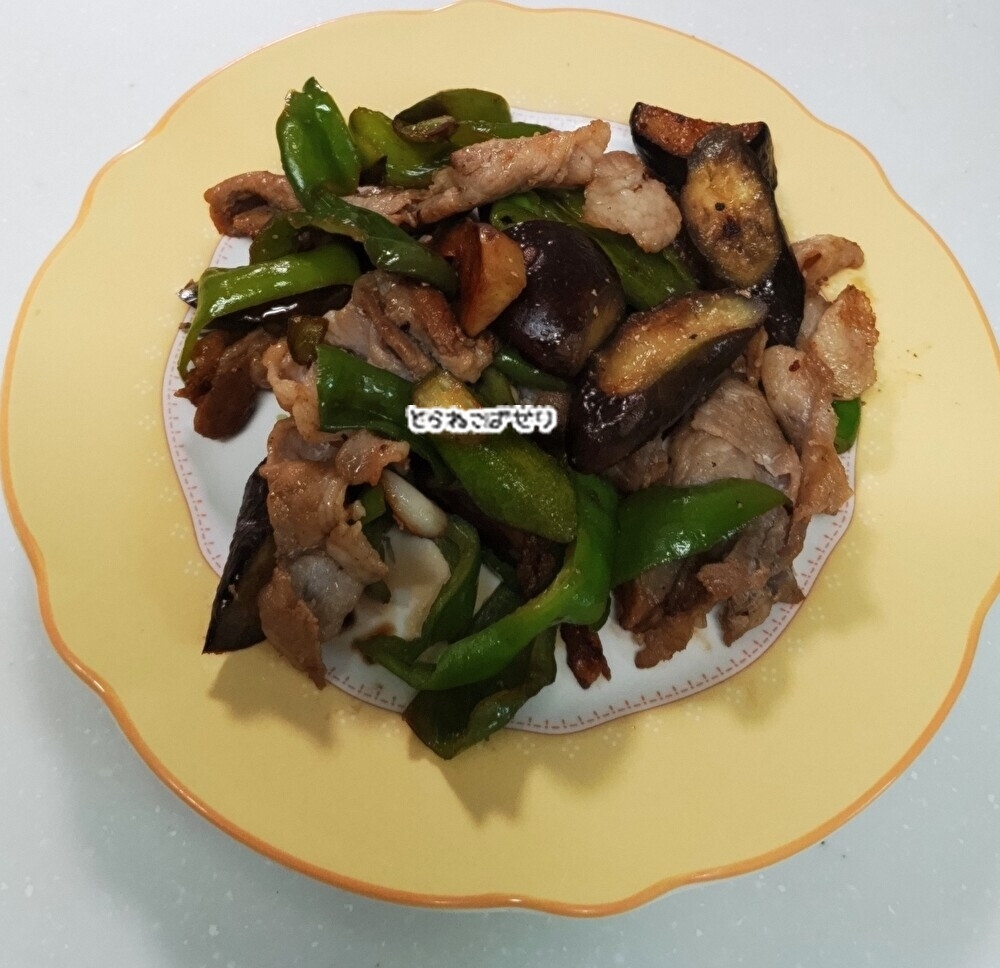 ピーマンとナス☘️豚肉の炒め物