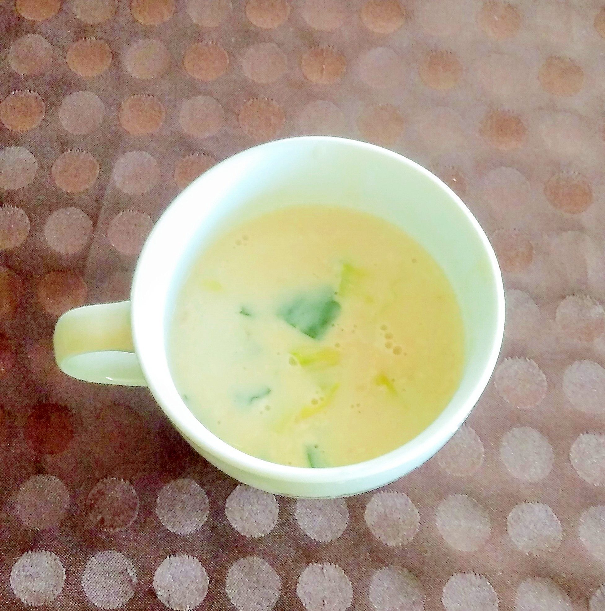 大根菜とキャベツの 豆乳スープ