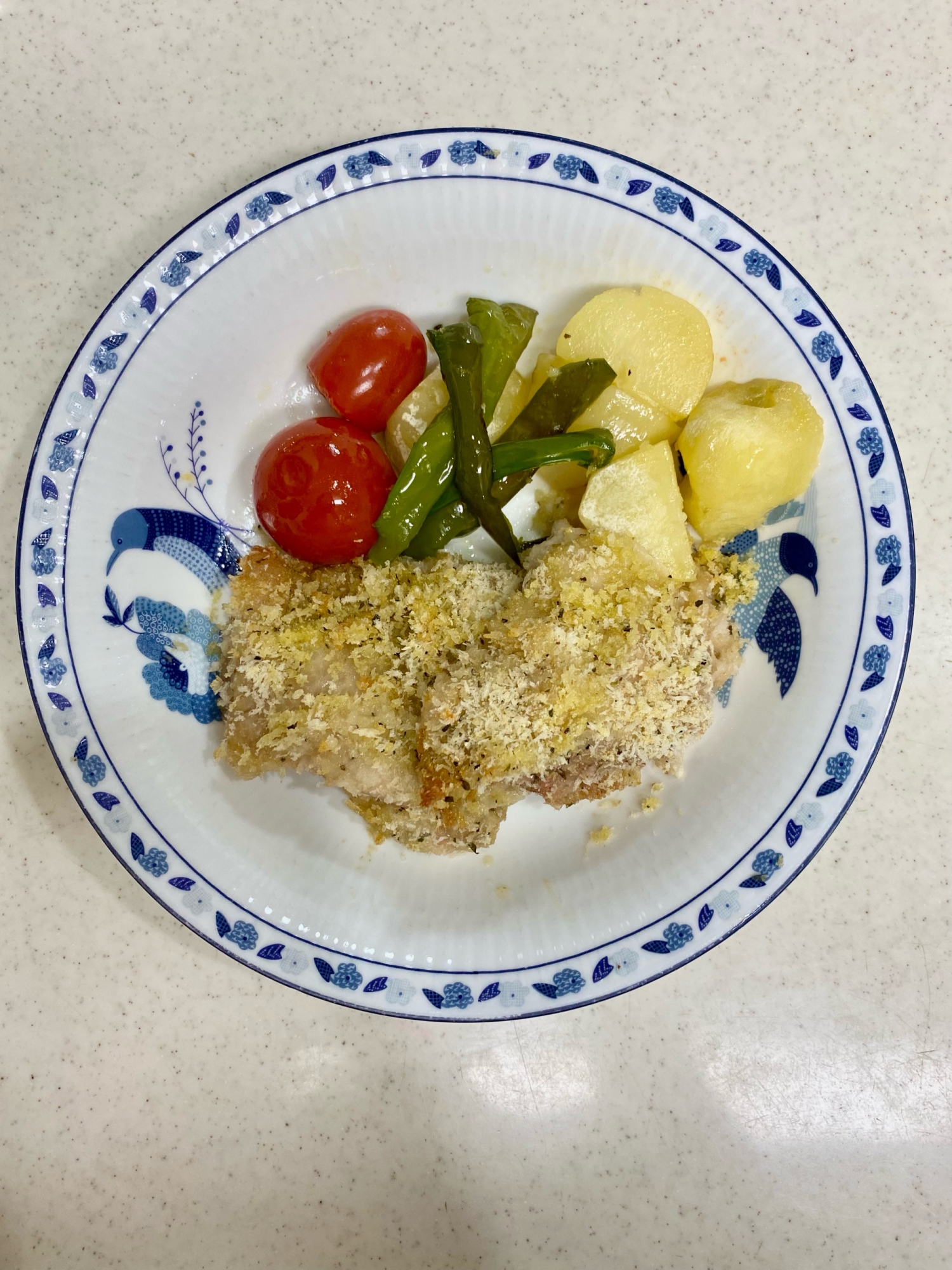 鶏のパン粉香草焼き