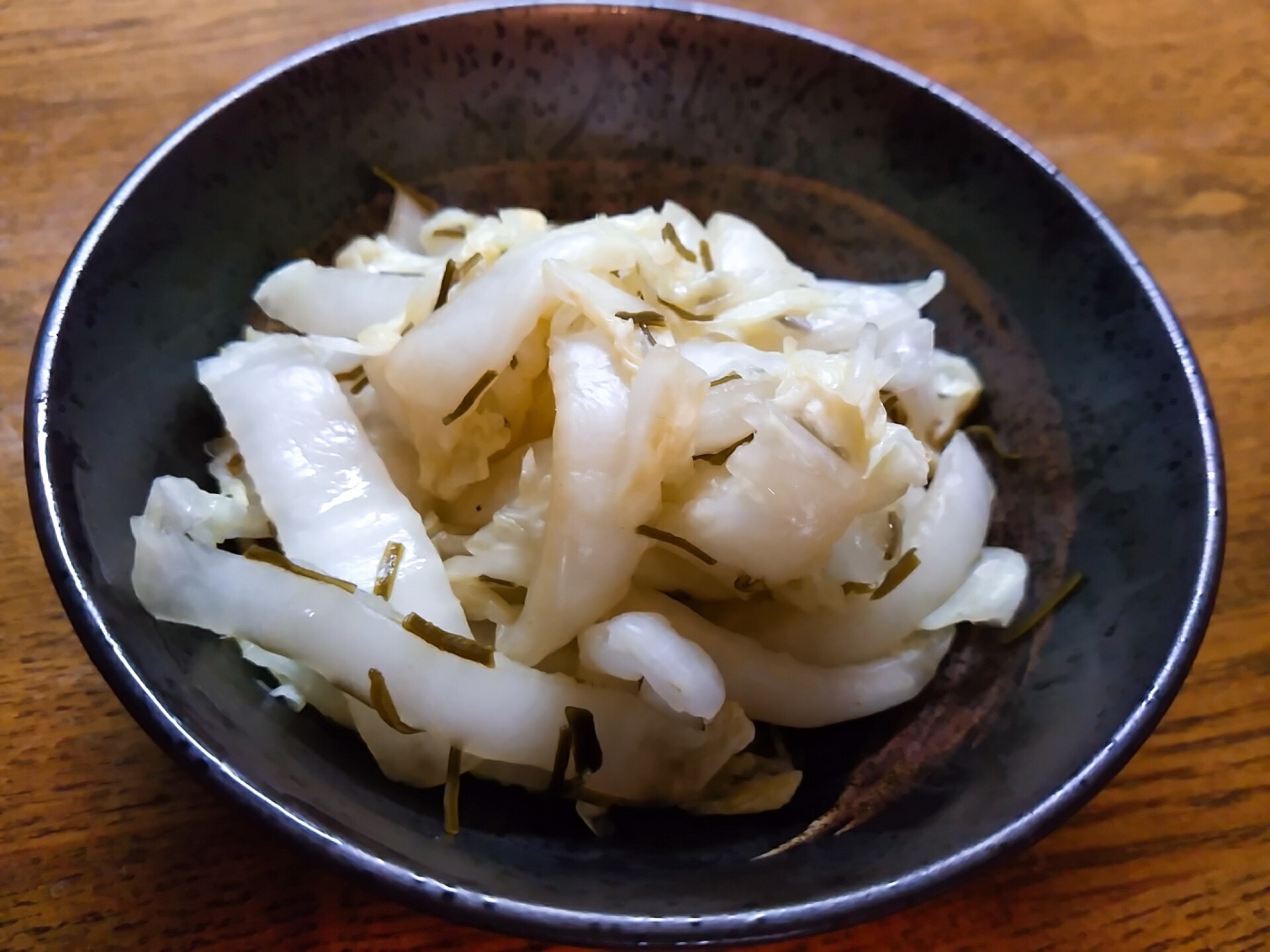 白菜と切り昆布の醤油浅漬け