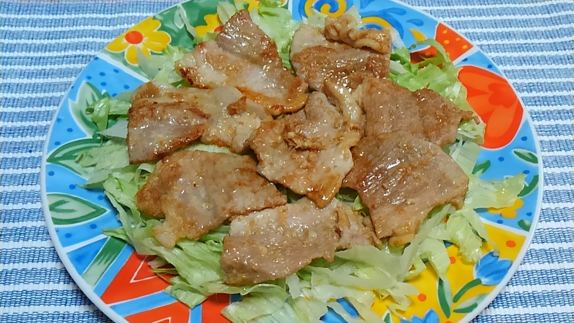 レタスと食べる豚肉の生姜焼き＊