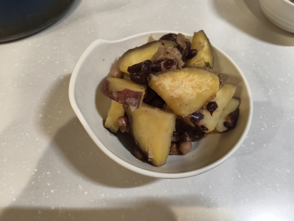 さつまいもとミックスビーンズの煮物