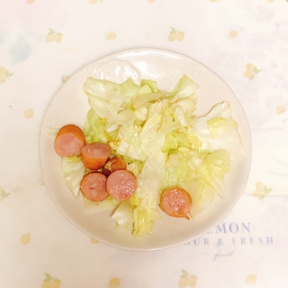 キャベツとウインナー♪ねぎ炒め