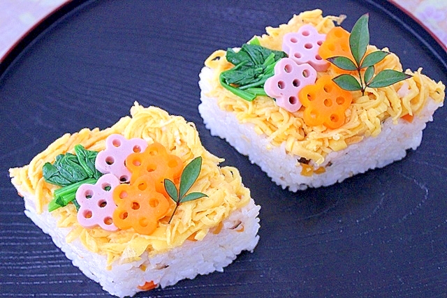 桃の節句レシピ★ひな祭りの菱形ちらし寿司