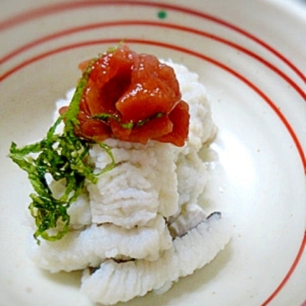 夏の味覚 鱧の湯引き 梅肉風味 レシピ 作り方 By すいかサマ 楽天レシピ 夏の味覚 鱧の湯引き 梅肉風味 レシピ 作り方 By すいかサマ 楽天レシピ