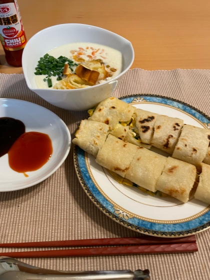 久しぶり食べたくなり定番朝ご飯、作らせてもらいました　やっぱり美味しいですね　チリソース、醤油膏を付けながらいただくと頭の中はすっかり台湾気分です　リピ必須です