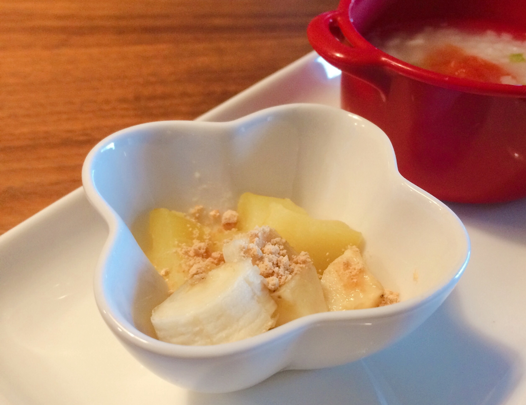 離乳食中期 さつまいもとバナナのきな粉和え レシピ 作り方 By Sato 楽天レシピ