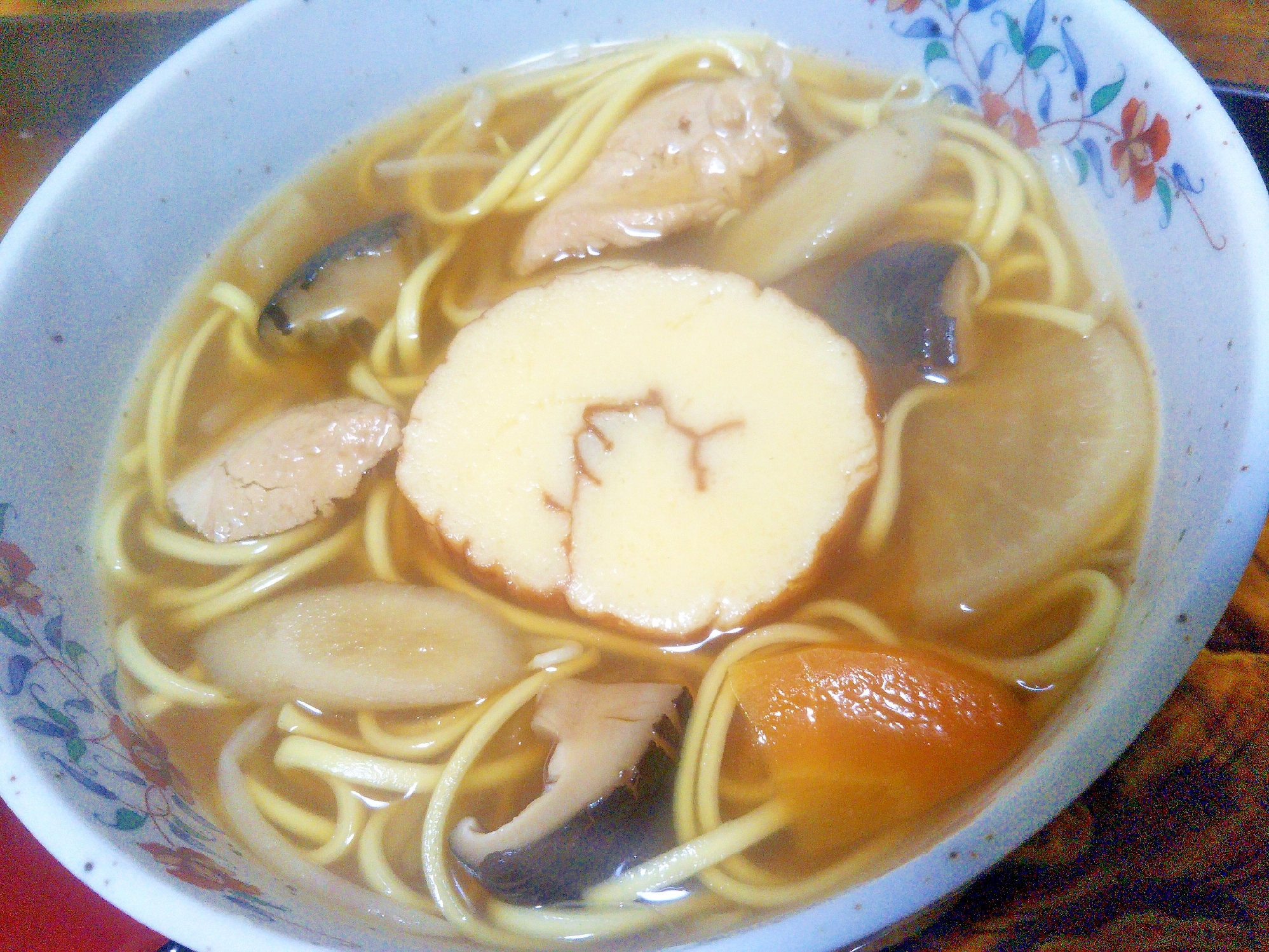 お煮しめ&もやし&伊達巻の柚子うどん