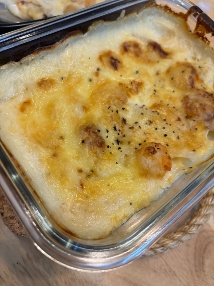 手抜き⭐バター薫る✨サクサクパン粉のお餅グラタン✨