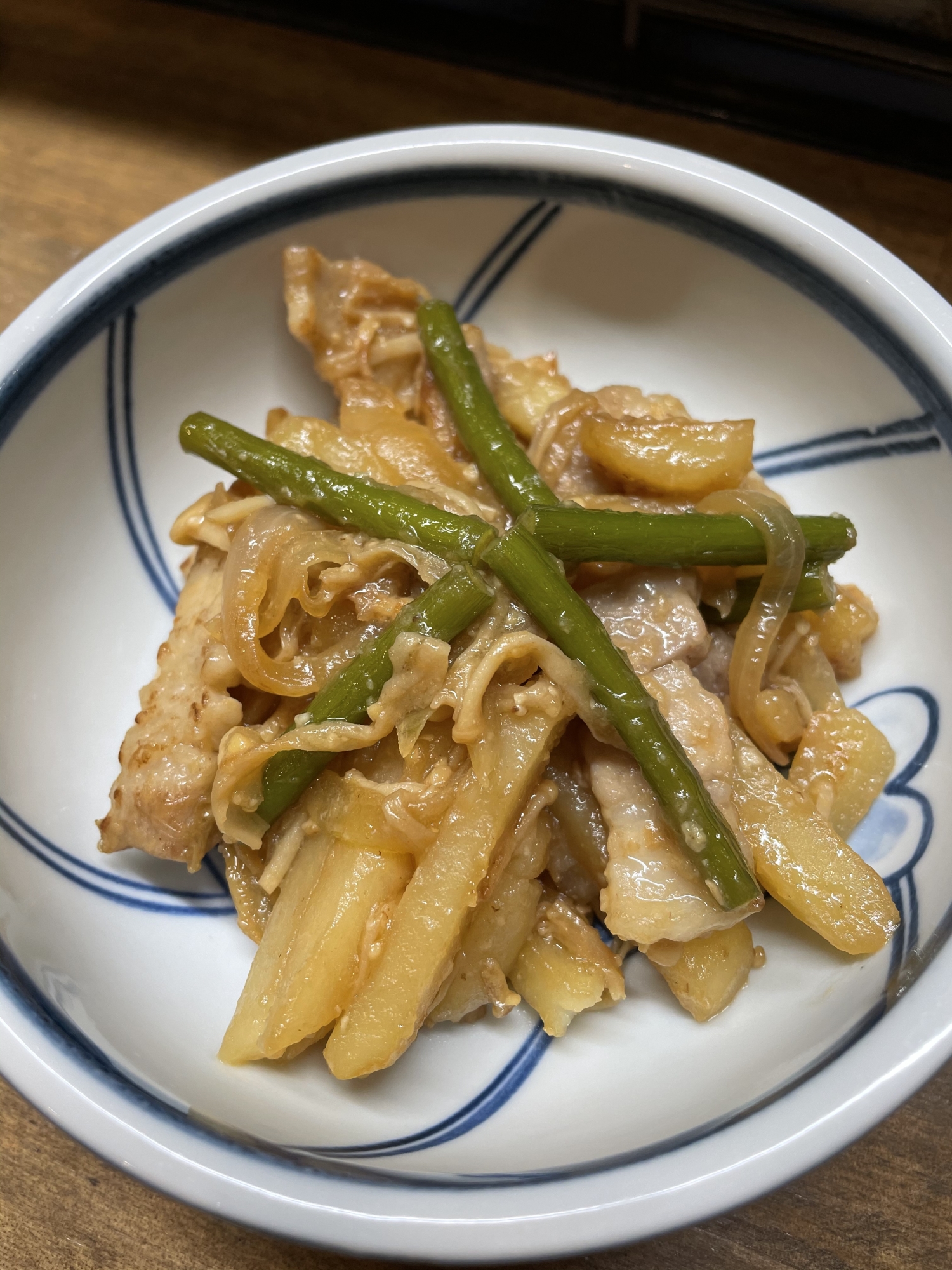 じゃがいもと豚肉の味噌炒め