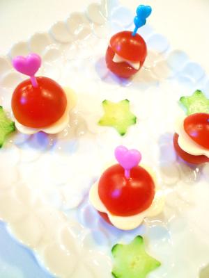 お弁当や子供パーティに ミニトマトのピンチョス風 レシピ 作り方 By ゆずのん 楽天レシピ