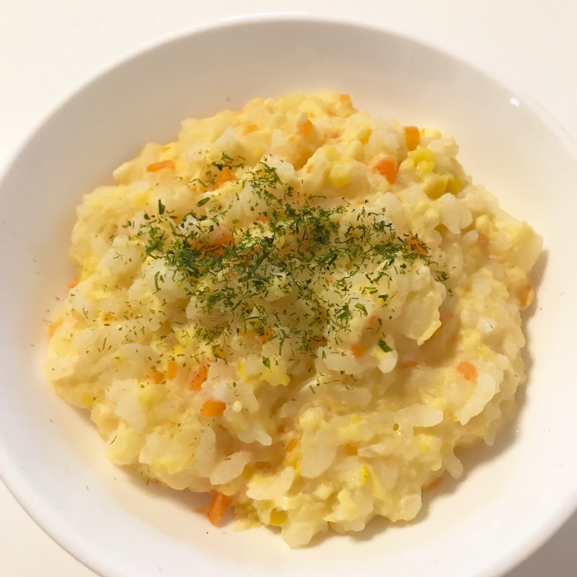 【離乳食】卵と野菜の味噌リゾット