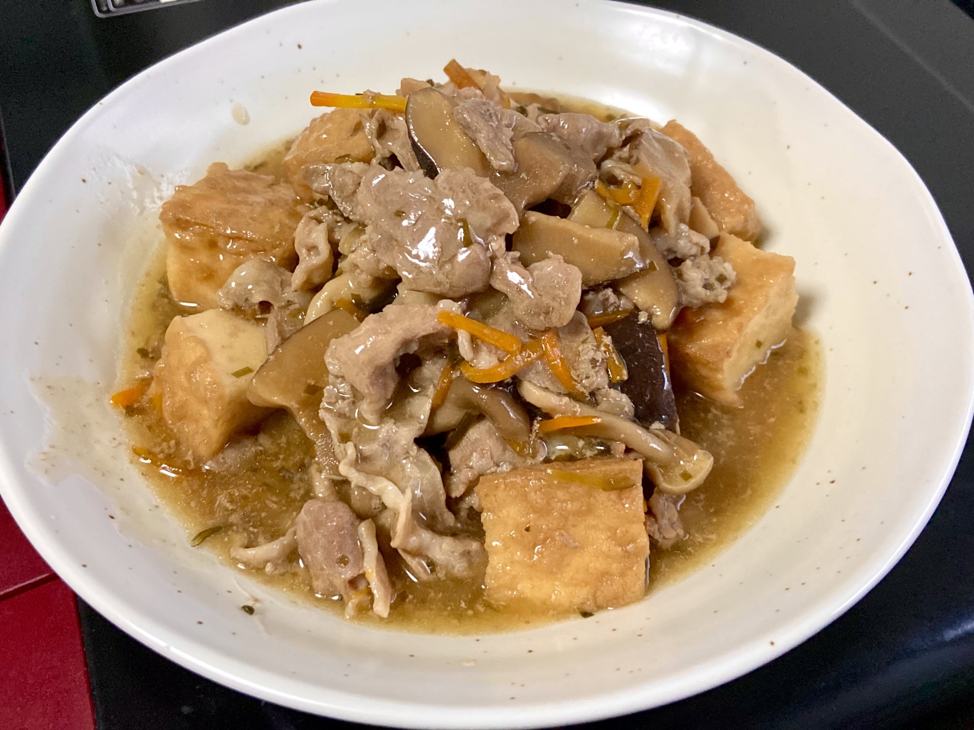 豚こまと厚揚げの和風あんかけ