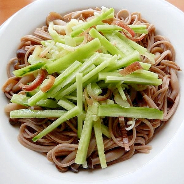 ５，６分！？キュウリ&茗荷で❤ぶっかけ蕎麦♪