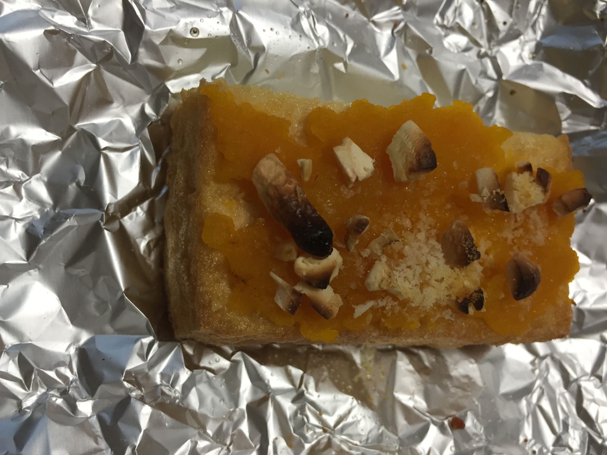 厚揚げのナッツとかぼちゃペーストチーズ焼き