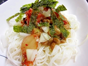 キムチ納豆そうめん☆