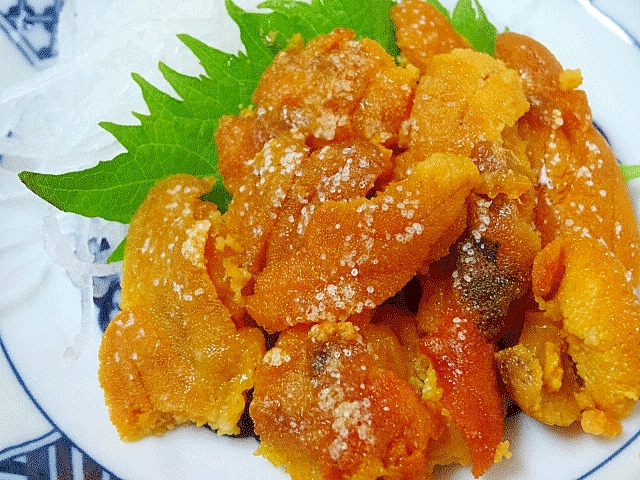 合わせ技☆　塩ウニで味が凝縮「焼ウニ」