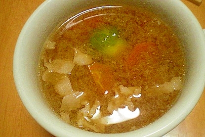 「芽キャベツ入り味噌スープ」　　　　♪♪