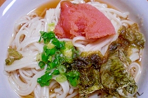 麦とろ麺で！　「あったか明太ぶっかけうどん」　♪♪