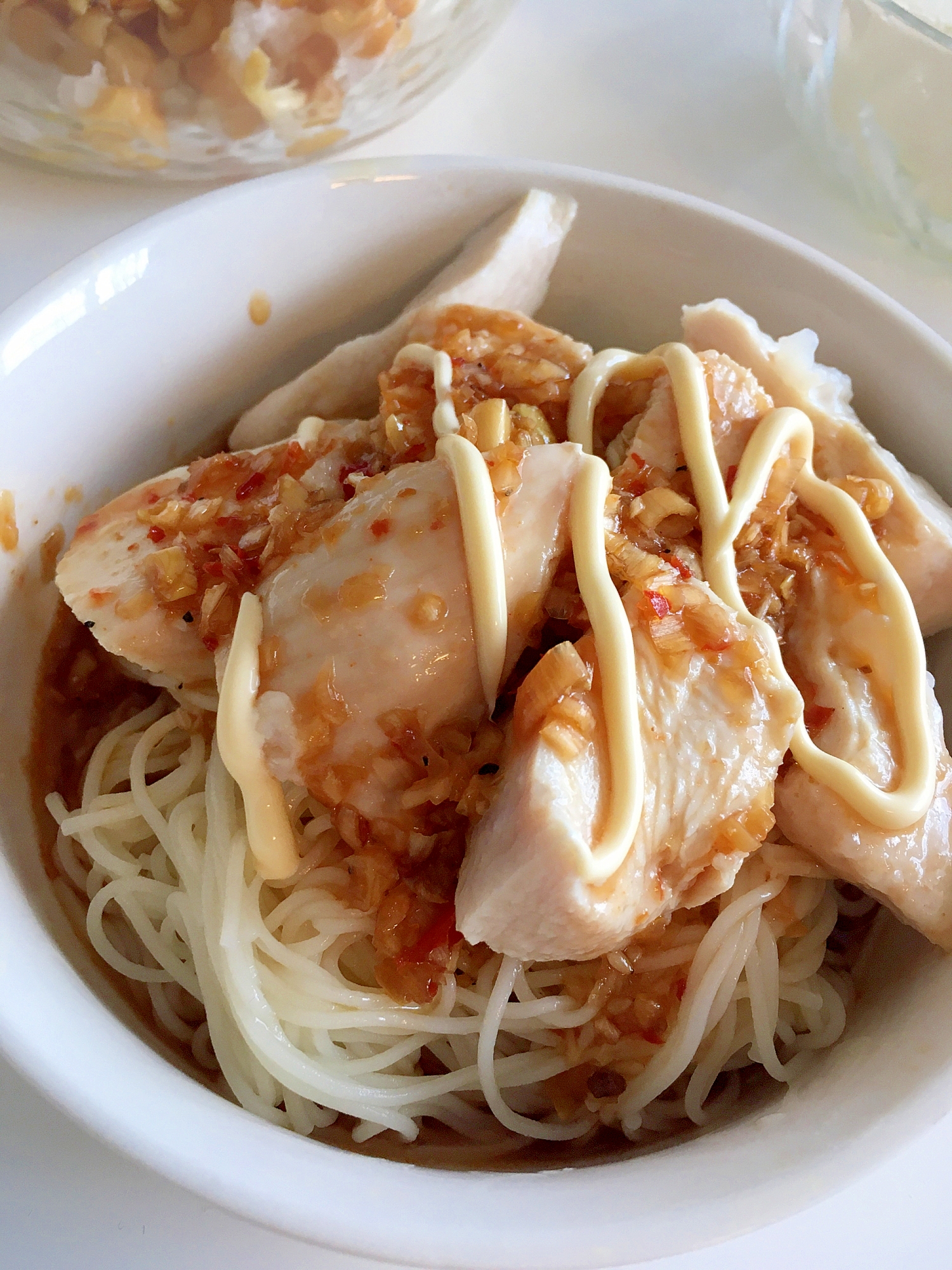 【男の宅飯】夏のヘルシー料理　茹で鳥素麺