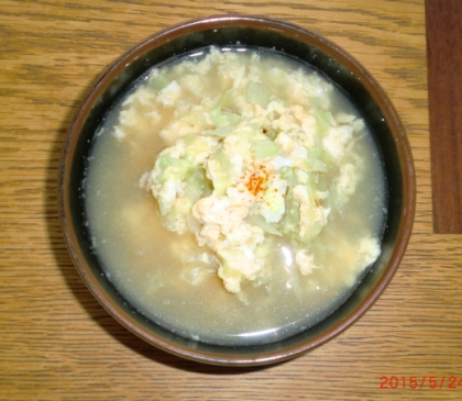 【簡単ヘルシー】キャベツいっぱいの卵スープ
