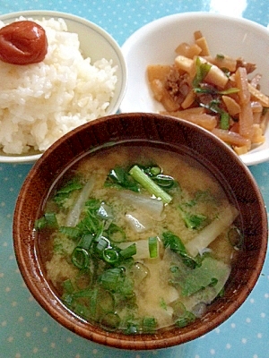 【日本食】大根と大根葉の味噌汁