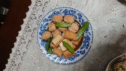 厚揚げと鶏団子の煮もの