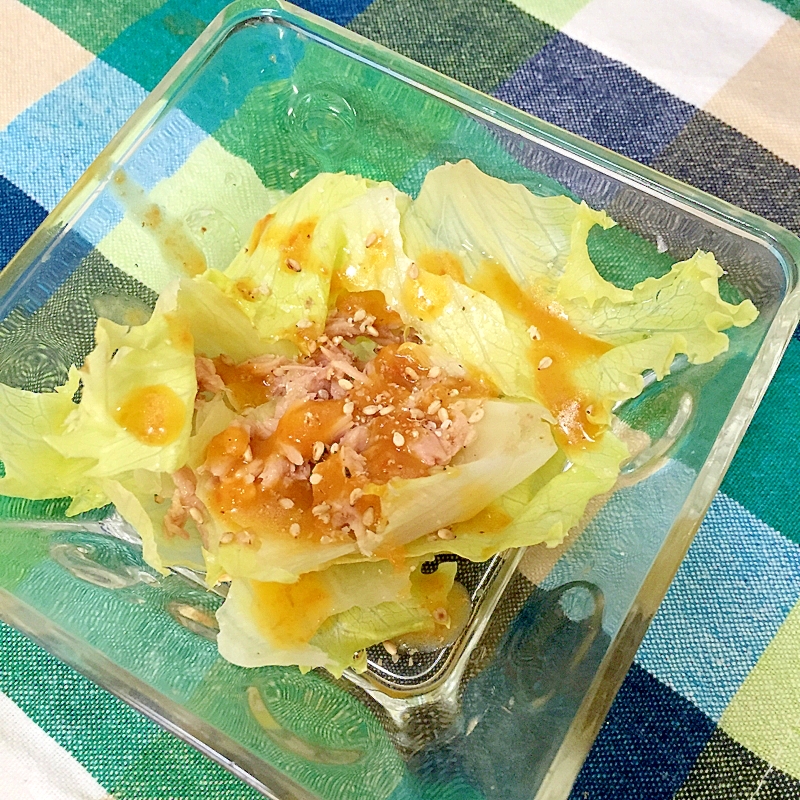 レタスとツナの人参ドレッシングサラダ☆